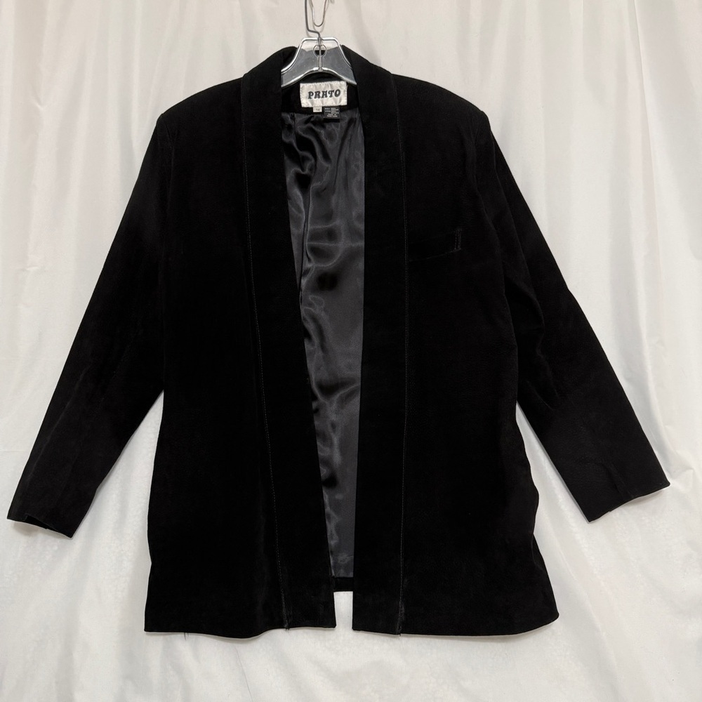 Vintage PRATO, Women's Black Suede Jacket, size 14